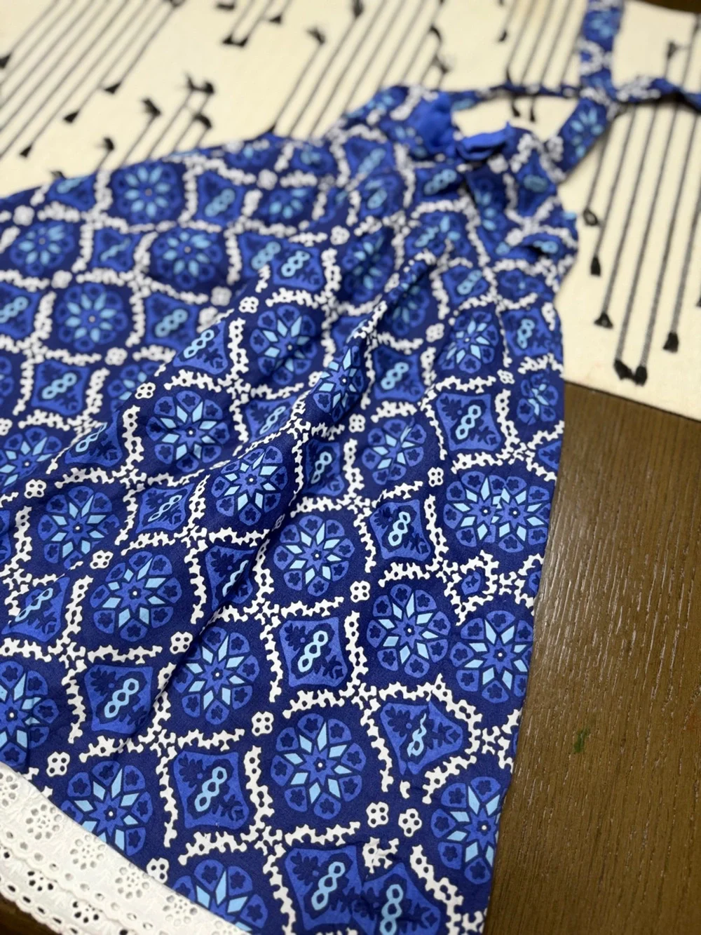 Janie and Jack Size 2/2T Bundle 4pc Blue Medallion Halter Dress Tops Eyelet Trim